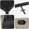Zestaw do jadalni w ogrodzie 7 pcs Jasnoszary polirattan
