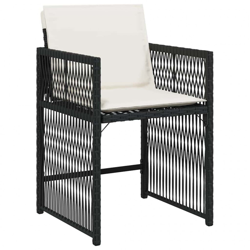 Zestaw do jadalni w ogrodzie 9 pcs Czarny polirattan