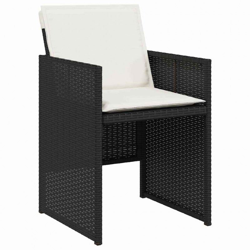 Zestaw do jadalni w ogrodzie 5 pcs Czarny polirattan