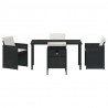 Zestaw do jadalni w ogrodzie 5 pcs Czarny polirattan