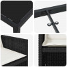 Zestaw do jadalni w ogrodzie 5 pcs Czarny polirattan