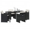 Zestaw do jadalni w ogrodzie 5 pcs Czarny polirattan