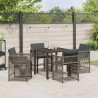Zestaw do jadalni w ogrodzie 5 pcs Szary polirattan