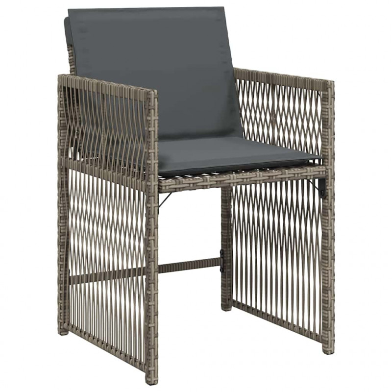Zestaw do jadalni w ogrodzie 5 pcs Szary polirattan