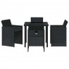 Zestaw do jadalni w ogrodzie 5 pcs Czarny polirattan