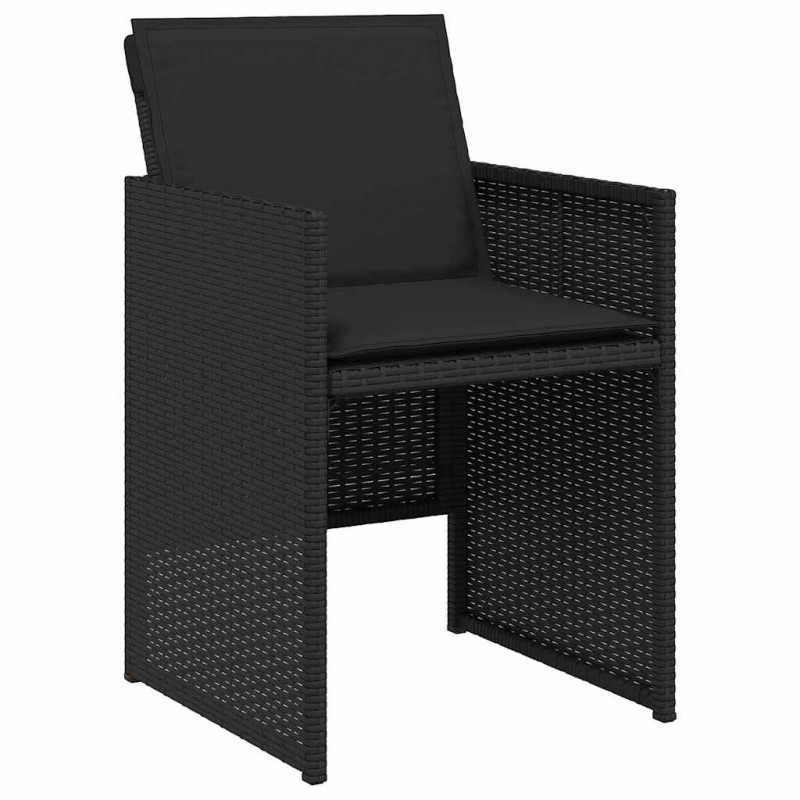 Zestaw do jadalni w ogrodzie 5 pcs Czarny polirattan