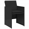 Zestaw do jadalni w ogrodzie 5 pcs Czarny polirattan