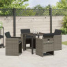 Zestaw do jadalni w ogrodzie 5 pcs Szary polirattan