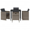 Zestaw do jadalni w ogrodzie 5 pcs Szary polirattan