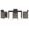 Zestaw do jadalni w ogrodzie 5 pcs Szary polirattan