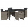 Zestaw do jadalni w ogrodzie 5 pcs Szary polirattan
