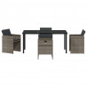 Zestaw do jadalni w ogrodzie 5 pcs Szary polirattan