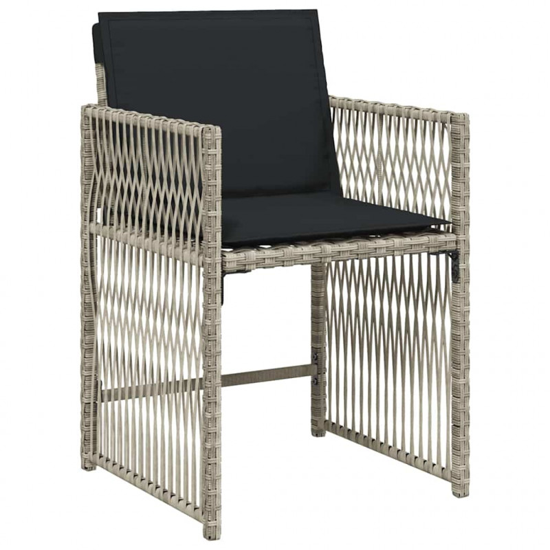 Zestaw do jadalni w ogrodzie 5 pcs Jasnoszary polirattan