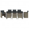 Zestaw do jadalni w ogrodzie 9 pcs Szary polirattan