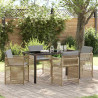 Zestaw do jadalni w ogrodzie 5 pcs Beżowy polirattan