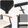 Zestaw do jadalni w ogrodzie 5 pcs Czarny polirattan