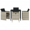 Zestaw do jadalni w ogrodzie 5 pcs Jasnoszary polirattan