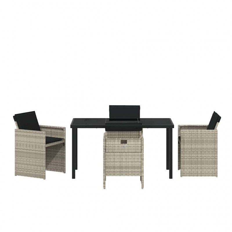 Zestaw do jadalni w ogrodzie 5 pcs Jasnoszary polirattan