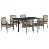 Zestaw do jadalni w ogrodzie 7 pcs Szary polirattan