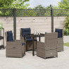 Zestaw do jadalni w ogrodzie 5 pcs Szary Polirattan