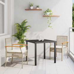 Zestaw do jadalni w ogrodzie 3 pcs Beżowy polirattan