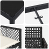 Zestaw do jadalni w ogrodzie 5 pcs Czarny polirattan