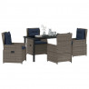 Zestaw do jadalni w ogrodzie 5 pcs Szary Polirattan