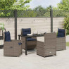 Zestaw do jadalni w ogrodzie 5 pcs Szary Polirattan