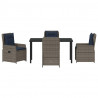 Zestaw do jadalni w ogrodzie 5 pcs Szary Polirattan