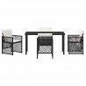 Zestaw do jadalni w ogrodzie 5 pcs Czarny polirattan