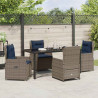 Zestaw do jadalni w ogrodzie 5 pcs Szary Polirattan