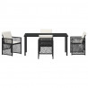 Zestaw do jadalni w ogrodzie 5 pcs Czarny polirattan