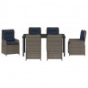 Zestaw do jadalni w ogrodzie 7 pcs Szary Polirattan