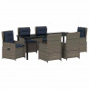 Zestaw do jadalni w ogrodzie 7 pcs Szary Polirattan