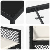 Zestaw do jadalni w ogrodzie 9 pcs Czarny polirattan