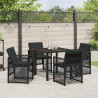 Zestaw do jadalni w ogrodzie 5 pcs Czarny polirattan
