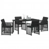Zestaw do jadalni w ogrodzie 5 pcs Czarny polirattan