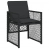 Zestaw do jadalni w ogrodzie 5 pcs Czarny polirattan