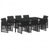 Zestaw do jadalni w ogrodzie 9 pcs Czarny polirattan