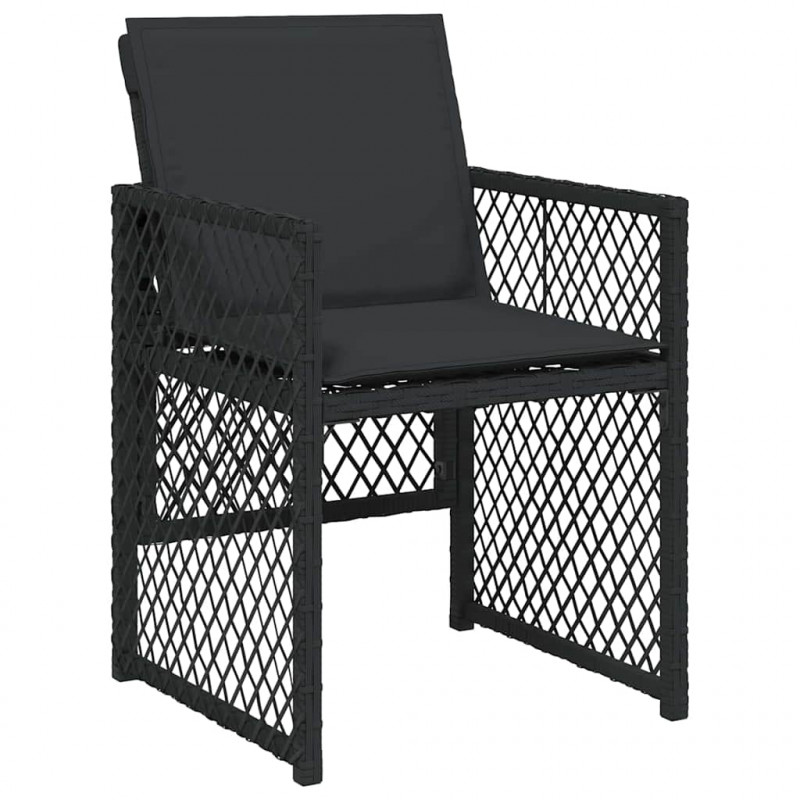 Zestaw do jadalni w ogrodzie 9 pcs Czarny polirattan