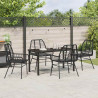 Zestaw do jadalni w ogrodzie 5 pcs Czarny polirattan