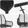 Zestaw do jadalni w ogrodzie 5 pcs Czarny polirattan