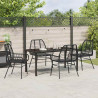 Zestaw do jadalni w ogrodzie 5 pcs Czarny polirattan