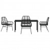 Zestaw do jadalni w ogrodzie 5 pcs Czarny polirattan