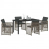 Zestaw do jadalni w ogrodzie 5 pcs Szary polirattan