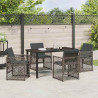 Zestaw do jadalni w ogrodzie 5 pcs Szary polirattan