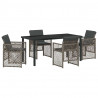 Zestaw do jadalni w ogrodzie 5 pcs Szary polirattan