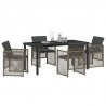 Zestaw do jadalni w ogrodzie 5 pcs Szary polirattan