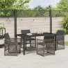 Zestaw do jadalni w ogrodzie 5 pcs Szary polirattan