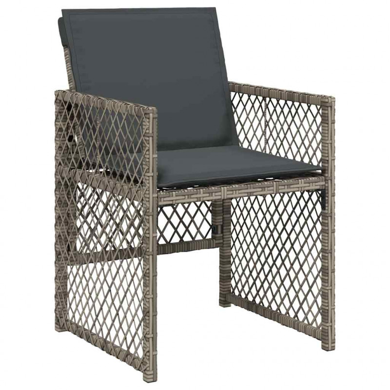 Zestaw do jadalni w ogrodzie 5 pcs Szary polirattan